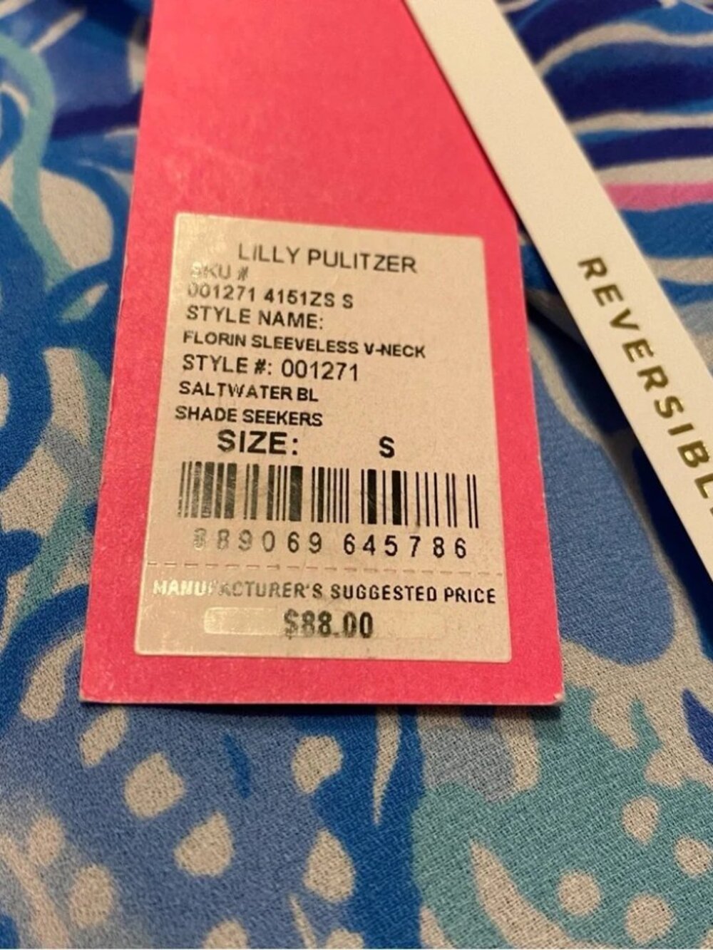NWT Lilly Pulitzer Florin Shade Seekers sleeveless v-neck reversible top - Picture 11 of 12